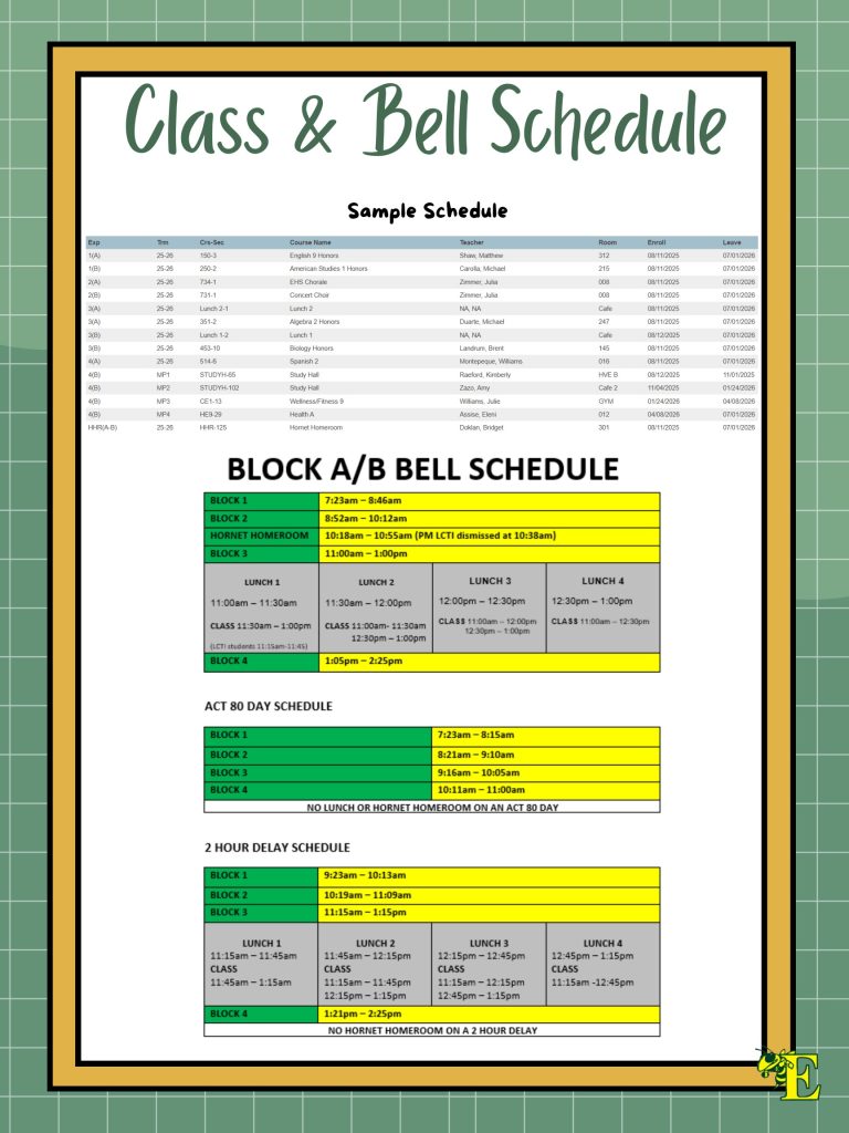 EHS Class & Bell Schedule