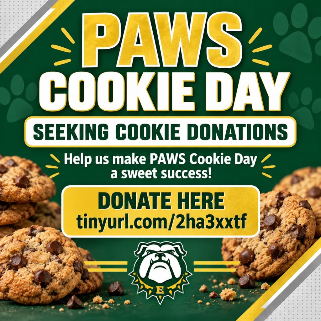 The first PAWS Cookie Day of the school year will be held on September 25! Families interested in supporting this long-standing Eyer tradition can sign up to donate cookies at https://tinyurl.com/2ha3xxtf. PAWS Cookie Day would not be possible without the generous support of our school community. Thank you! #OneEyer #EastPennPROUD
