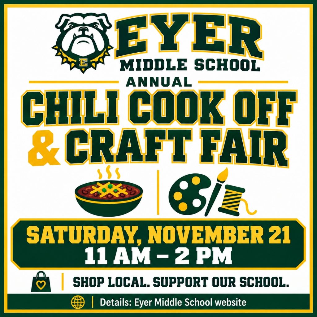 Get your spoons ready! Eyer’s Chili Cook-Off & Craft Fair is Nov. 21, 11 AM–2 PM. Everyone is welcome! Tickets at the door. Enter the cook-off: https://tinyurl.com/2rbvhxwa Reserve a vendor booth: https://tinyurl.com/3bjbmnn8 #OneEyer #EastPennPROUD