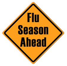 Traffic Sign that says "Flu Season Ahead"