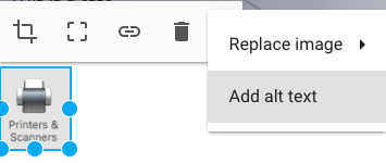 Add alt text button