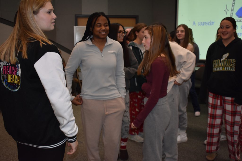 Students talking to each other at the EHS Peer Mentoring Program