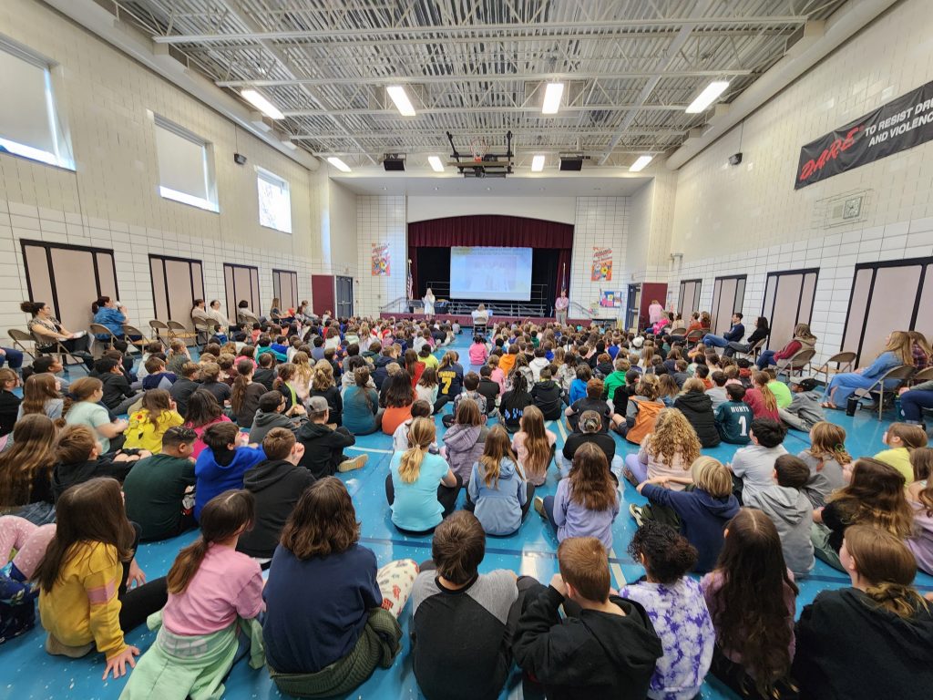 The whole school gathered at the auditorium