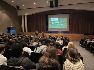 L.M.M.S. students in the auditorium during a presentation