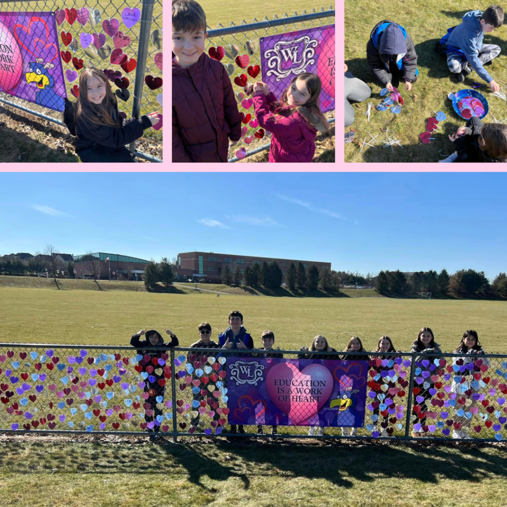 Picture of Willow Lane students standing next to their No Place for Hate message.