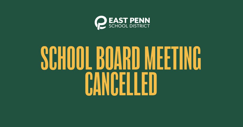 School Board Meeting Cancelled